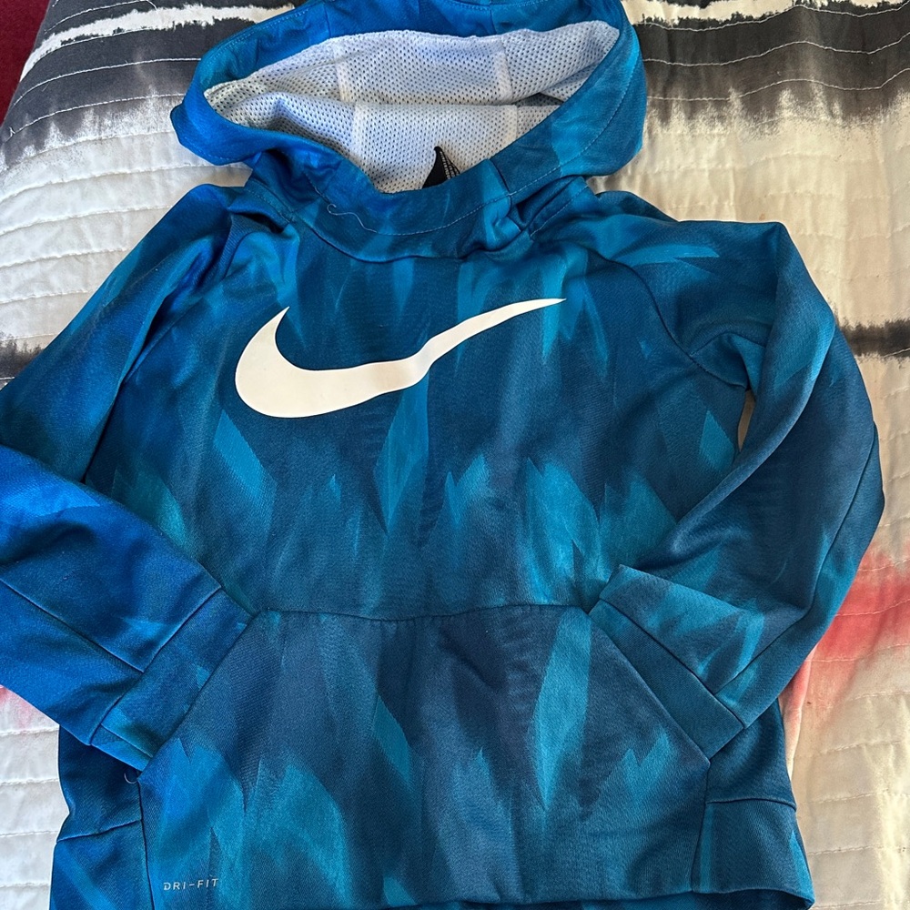 Nike Kids Teal and Blue Hoodie